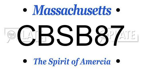 CBSB87 Massachusetts License Plate