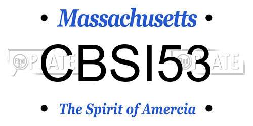 CBSI53 Massachusetts License Plate