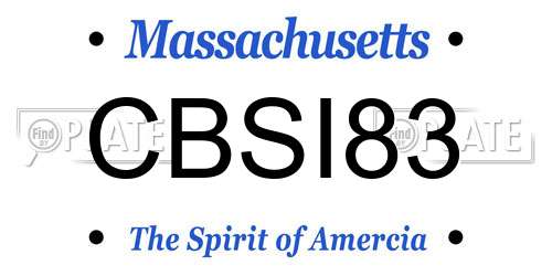 CBSI83 Massachusetts License Plate