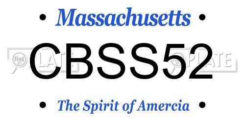 CBSS52 Massachusetts License Plate