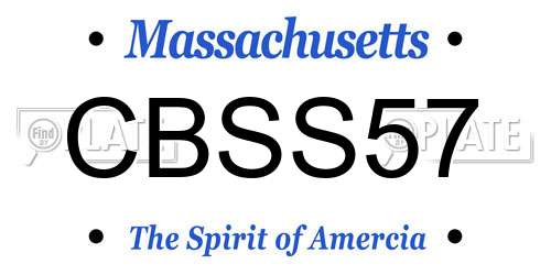 CBSS57 Massachusetts License Plate