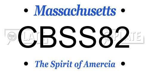 CBSS82 Massachusetts License Plate