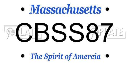 CBSS87 Massachusetts License Plate