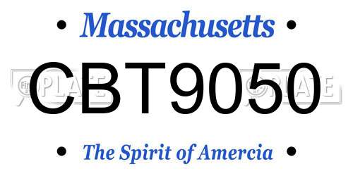 CBT9050 Massachusetts License Plate