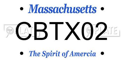 CBTX02 Massachusetts License Plate