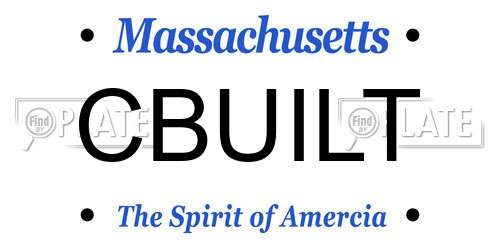 CBUILT Massachusetts License Plate