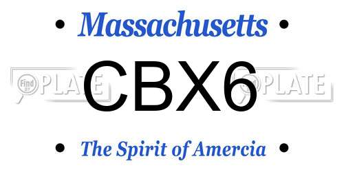 CBX6 Massachusetts License Plate