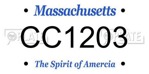 CC1203 Massachusetts License Plate