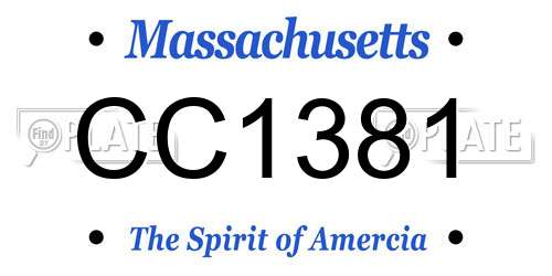 CC1381 Massachusetts License Plate