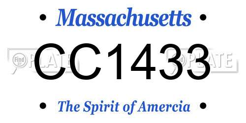 CC1433 Massachusetts License Plate