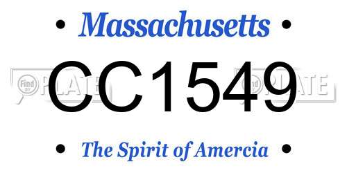 CC1549 Massachusetts License Plate