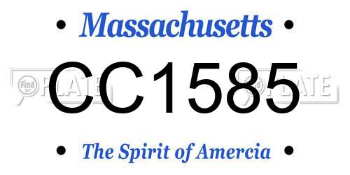 CC1585 Massachusetts License Plate