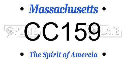 CC159 Massachusetts License Plate