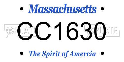 CC1630 Massachusetts License Plate