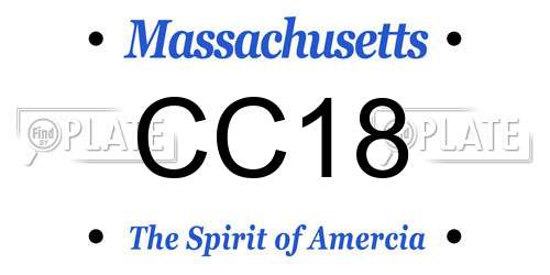 CC18 Massachusetts License Plate