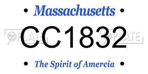CC1832 Massachusetts License Plate