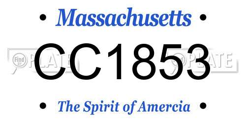 CC1853 Massachusetts License Plate