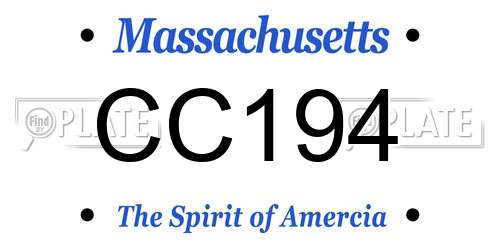 CC194 Massachusetts License Plate