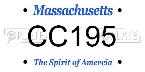 CC195 Massachusetts License Plate