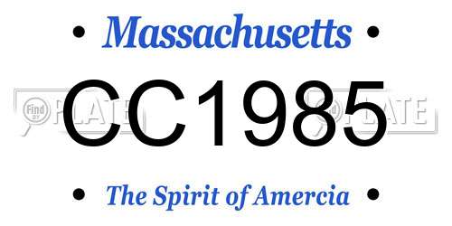 CC1985 Massachusetts License Plate