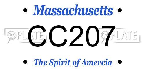 CC207 Massachusetts License Plate