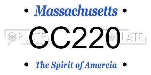 CC220 Massachusetts License Plate