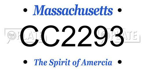 CC2293 Massachusetts License Plate