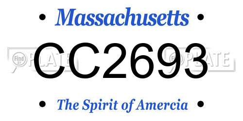 CC2693 Massachusetts License Plate