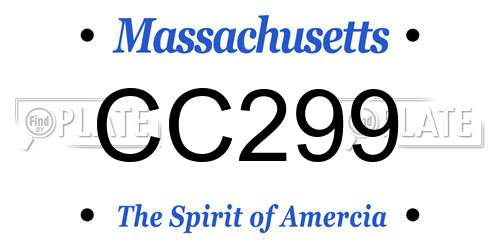 CC299 Massachusetts License Plate
