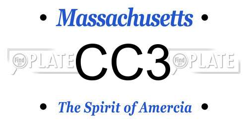 CC3 Massachusetts License Plate
