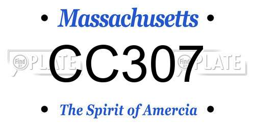 CC307 Massachusetts License Plate