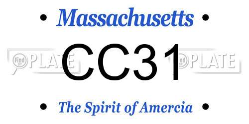 CC31 Massachusetts License Plate