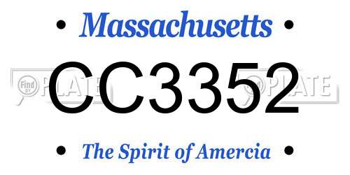 CC3352 Massachusetts License Plate