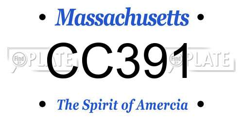 CC391 Massachusetts License Plate