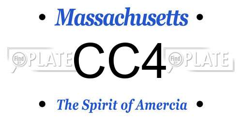CC4 Massachusetts License Plate