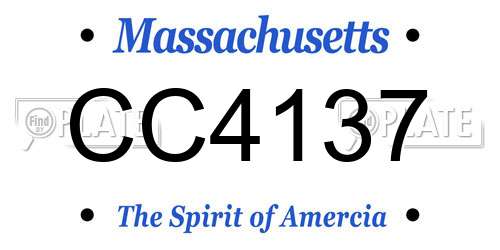 CC4137 Massachusetts License Plate