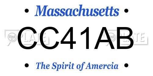 CC41AB Massachusetts License Plate