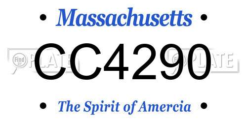 CC4290 Massachusetts License Plate