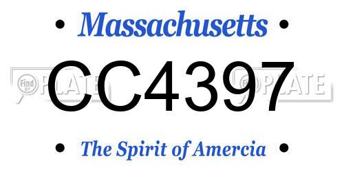 CC4397 Massachusetts License Plate