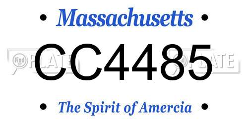 CC4485 Massachusetts License Plate