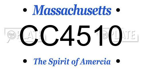 CC4510 Massachusetts License Plate