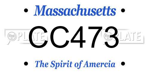 CC473 Massachusetts License Plate