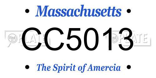 CC5013 Massachusetts License Plate