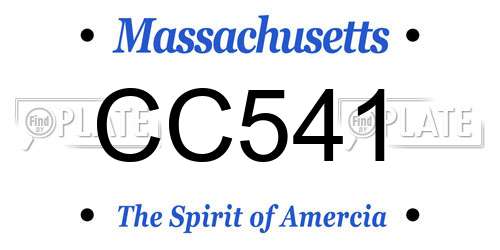 CC541 Massachusetts License Plate