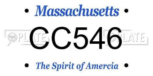 CC546 Massachusetts License Plate