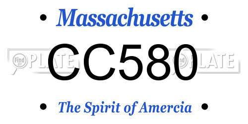 CC580 Massachusetts License Plate