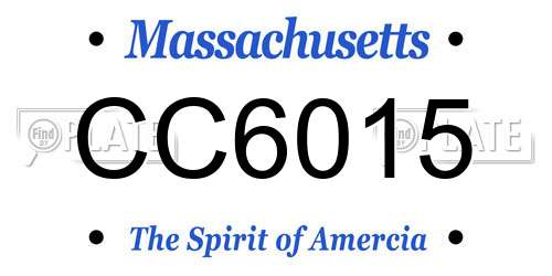 CC6015 Massachusetts License Plate
