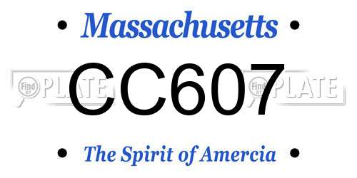 CC607 Massachusetts License Plate