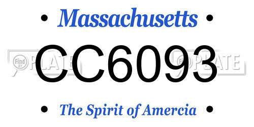 CC6093 Massachusetts License Plate
