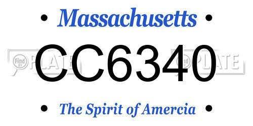 CC6340 Massachusetts License Plate
